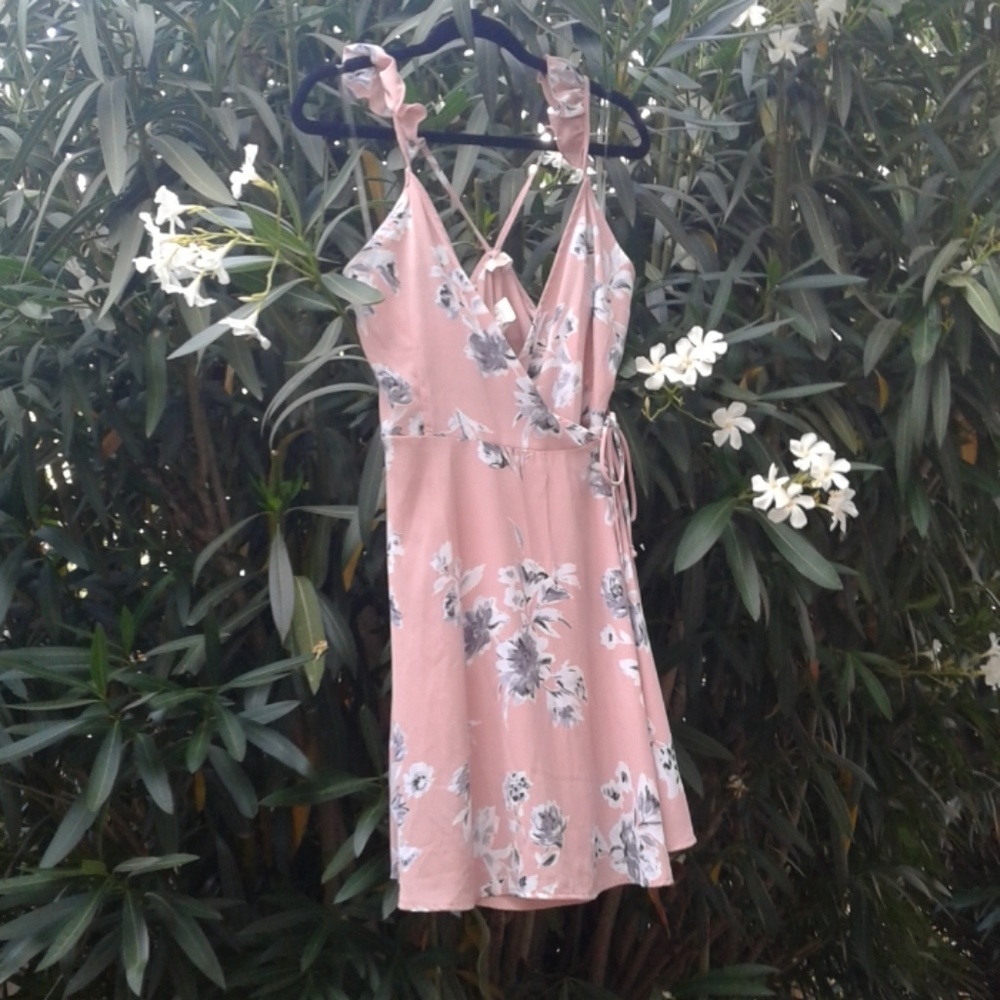 Floral print wrap dress